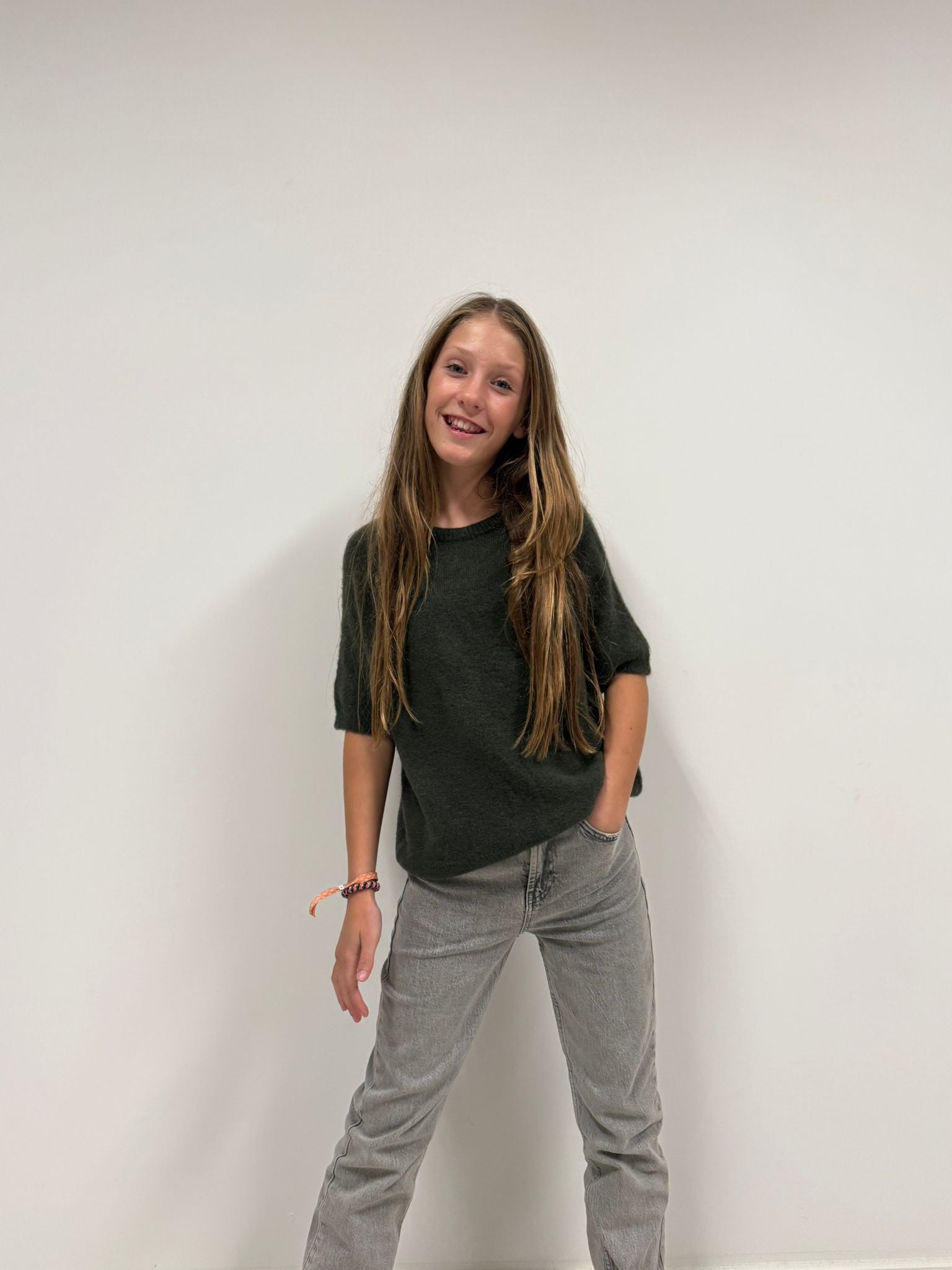 Cato alpaca top - Donkergroen 💚