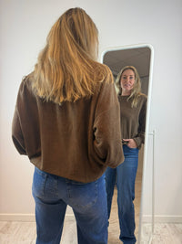 Olivia badstof trui - Bruin 🤎