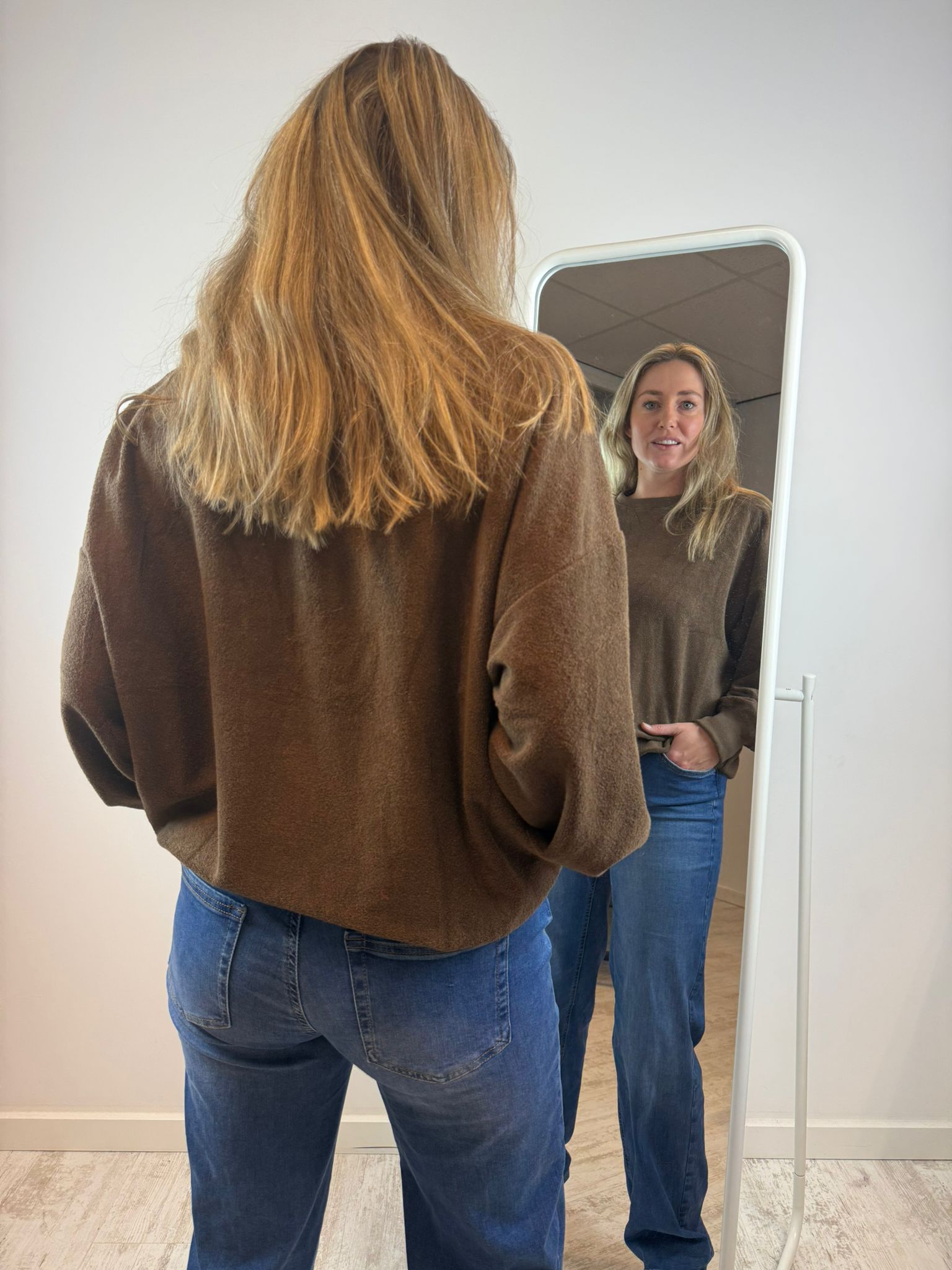 Olivia badstof trui - Bruin 🤎