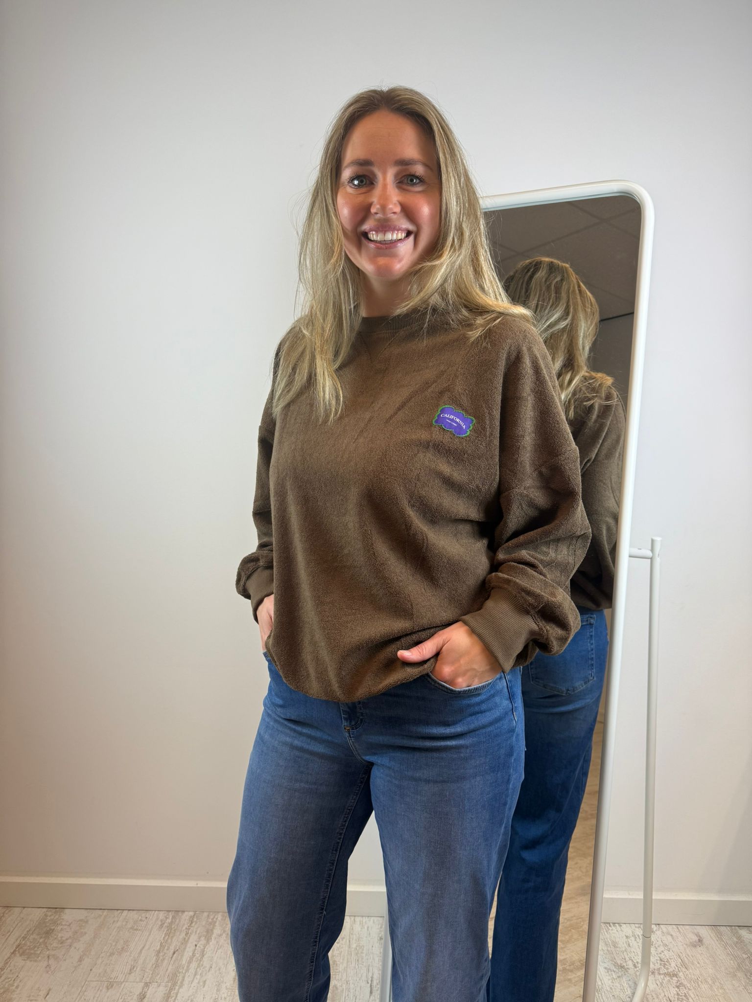 Olivia badstof trui - Bruin 🤎