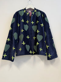 Juliëtte - handgemaakt fluwelen jasje hartjes 🩶