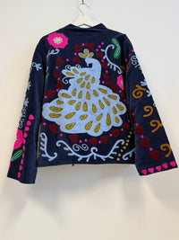 Juliëtte - handgemaakt fluwelen jasje pauw 🦚