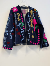 Juliëtte - handgemaakt fluwelen jasje pauw 🦚