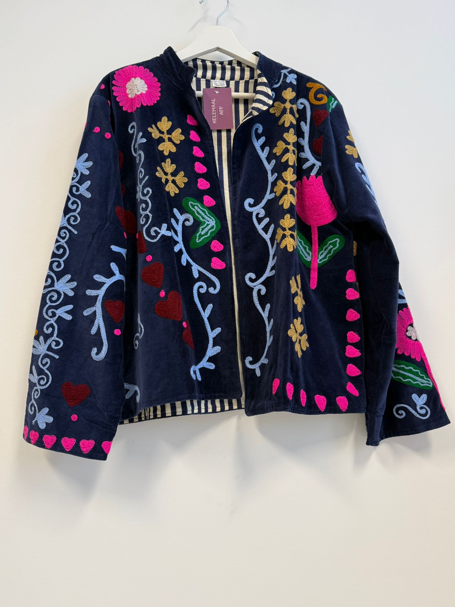 Juliëtte - handgemaakt fluwelen jasje pauw 🦚