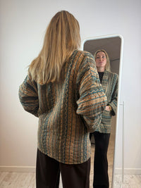 Julie katoenen jasje - Beige-Petrol 🤎🩵