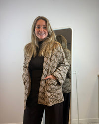 Julie katoenen jasje - bruin-grijs 🤎🩶