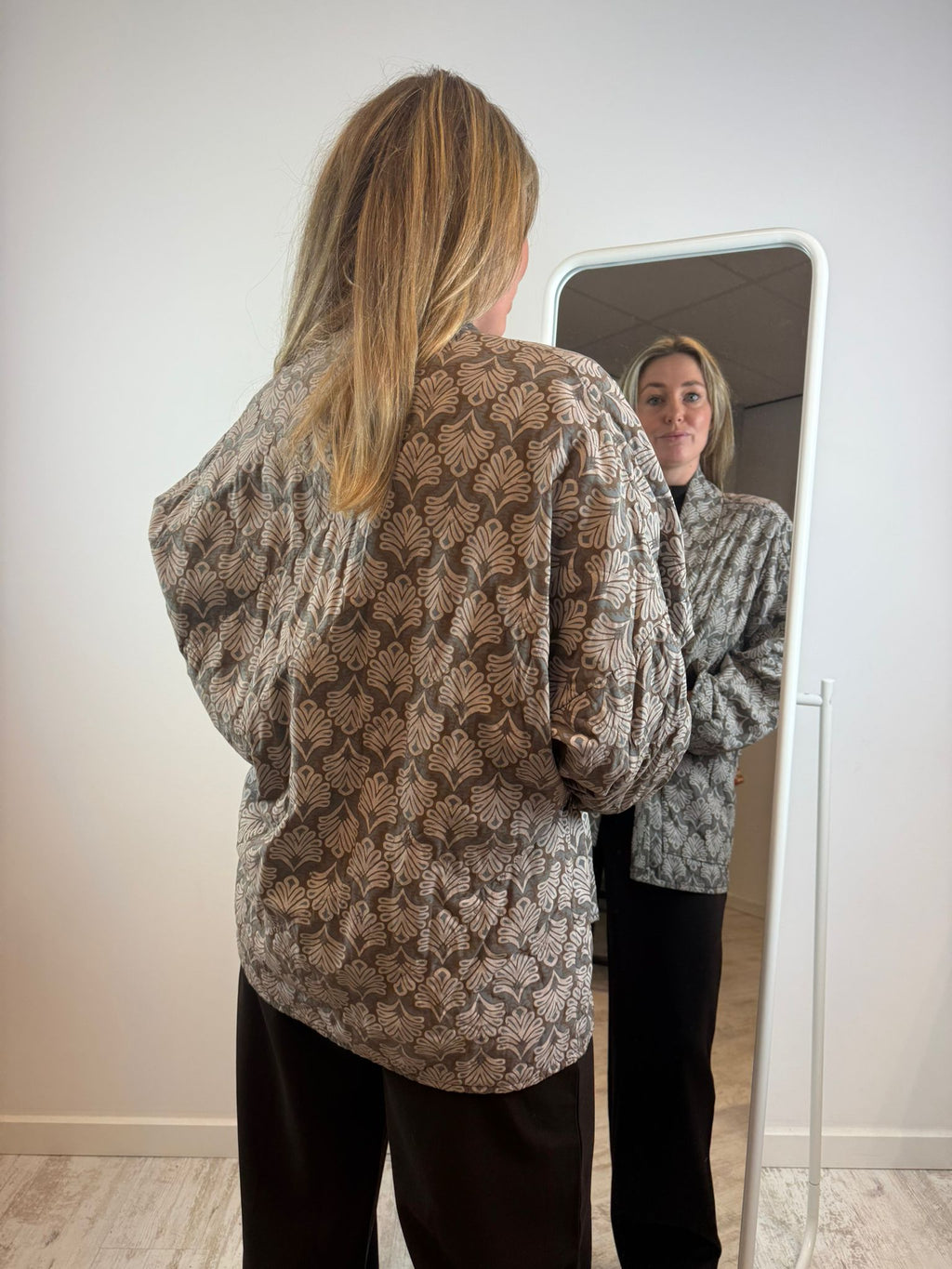 Julie katoenen jasje - leem-lichtblauw 🤎🩵