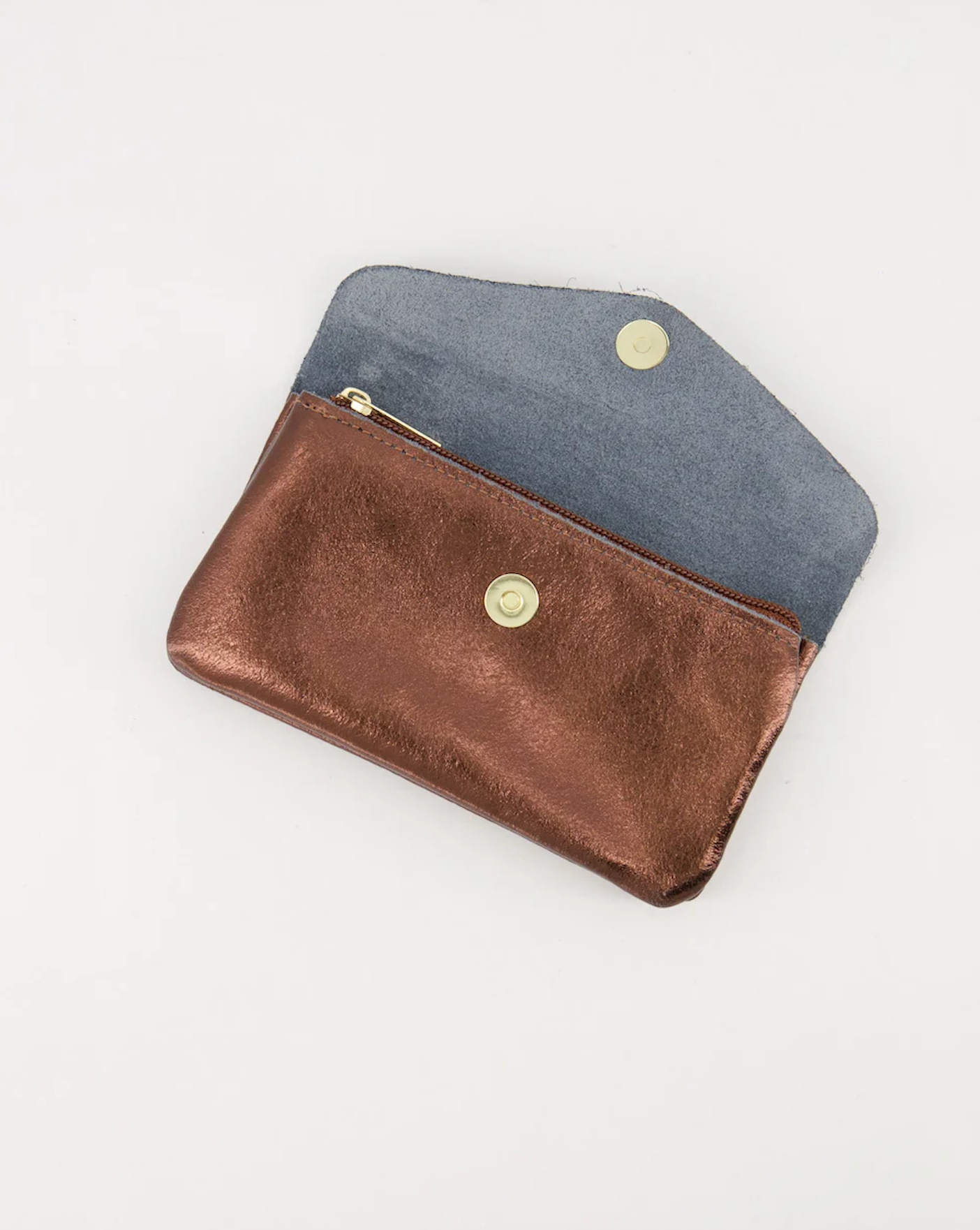 Lisa portemonnee groot - Metallic Bruin 🤎