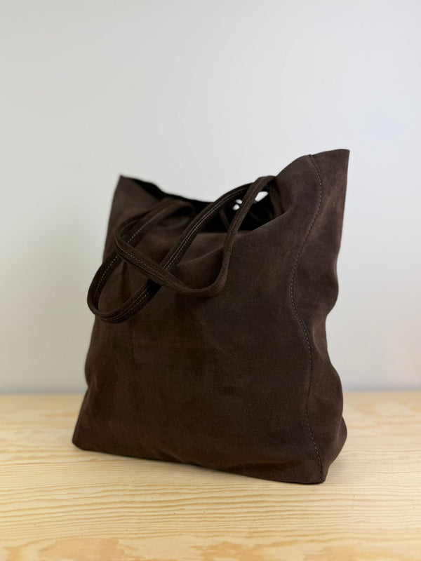 Mia schoudertas suède - Bruin 🤎