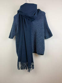 Kasjmier Sjaal Donkerblauw