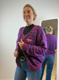 Jolijn streepjes vest - Roze-Paars 🩷💜