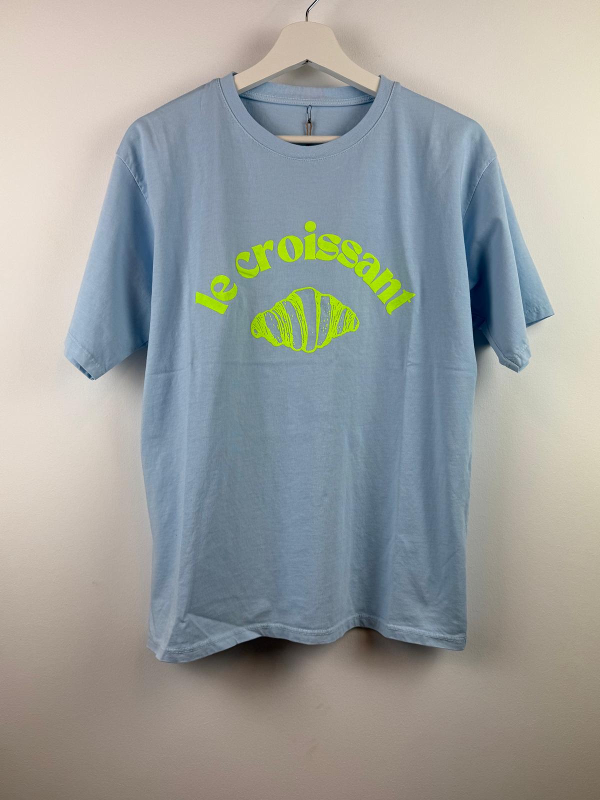 T-shirt le Croissant blauw-geel