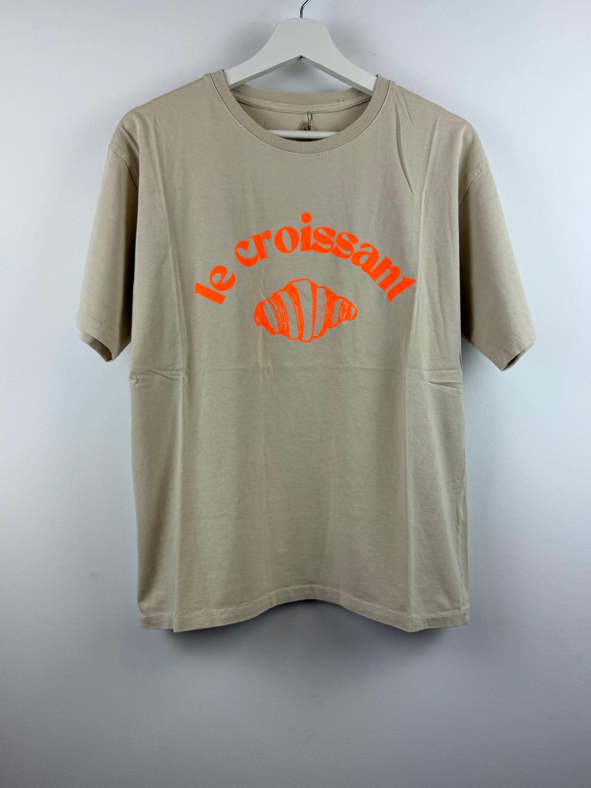 T-shirt le Croissant ecru-oranje