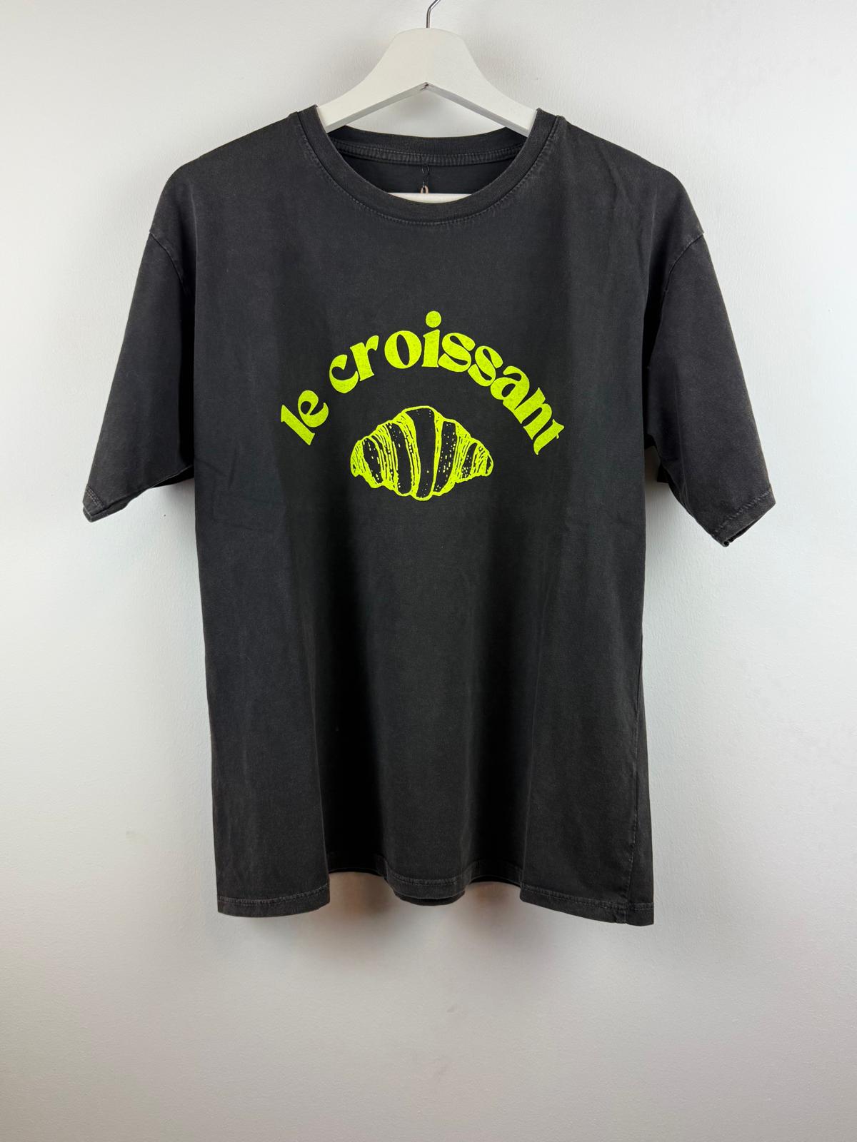 T-shirt le Croissant zwart-geel