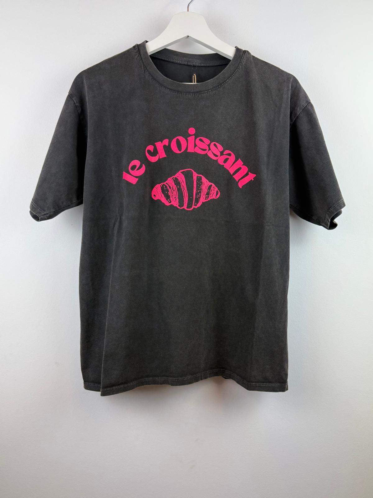 T-shirt le Croissant zwart-roze