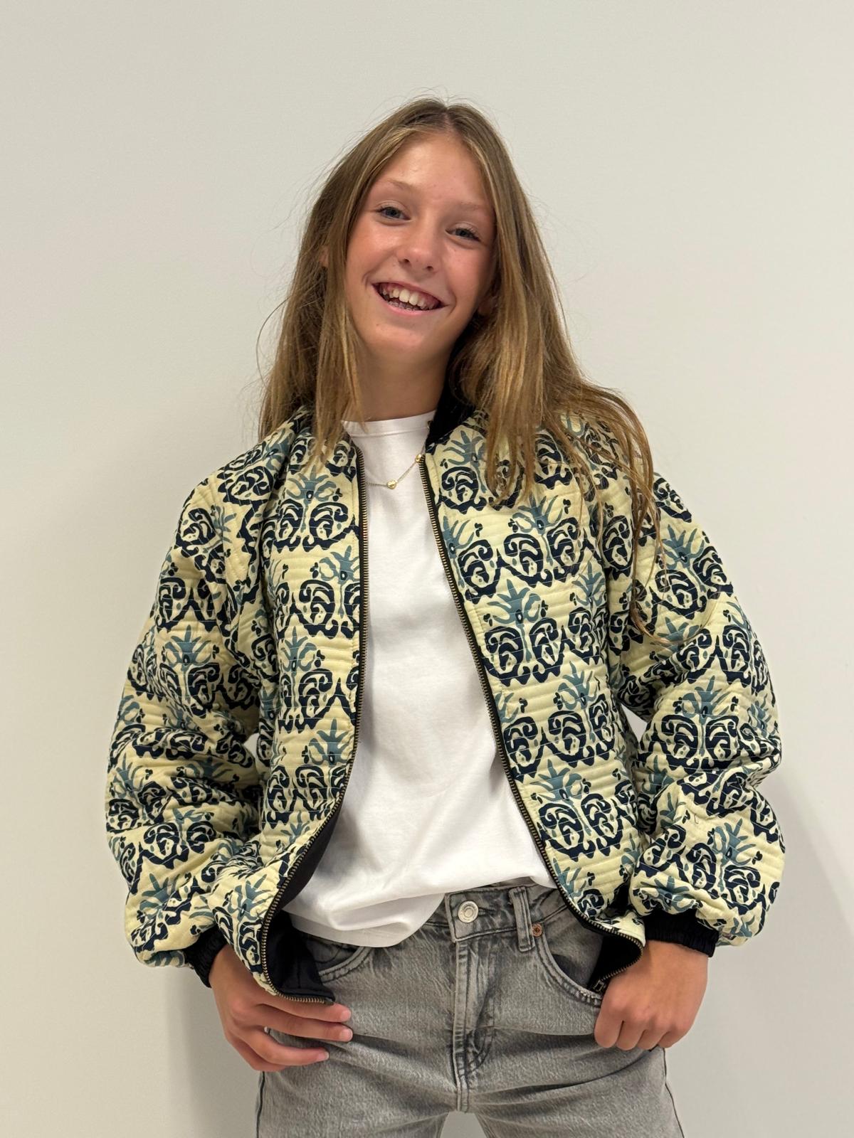 Elise bomber met Boho print 💙🤍