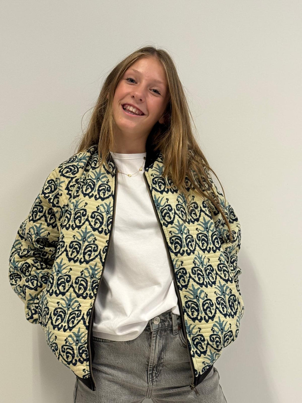 Elise bomber met Boho print 💙🤍