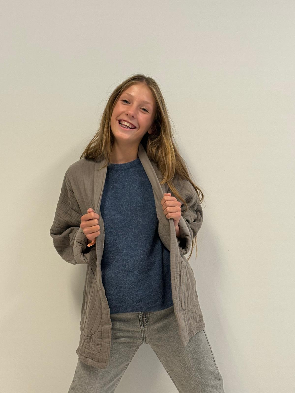 Veerle katoenen jasje - Leem 🩶