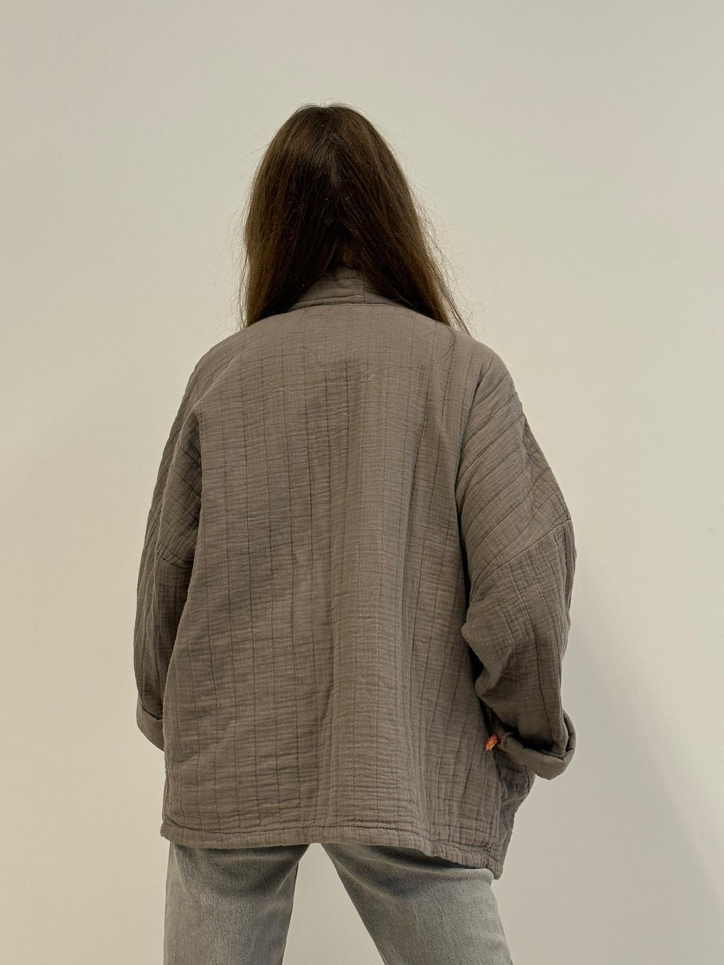 Veerle katoenen jasje - Leem 🩶