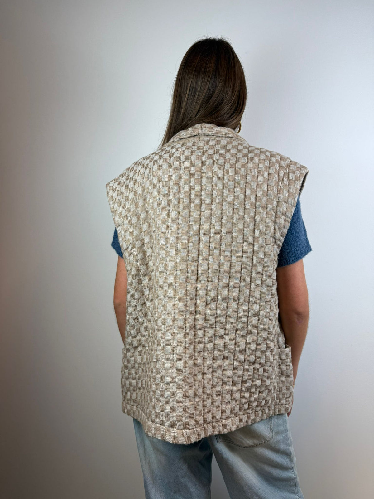 Fien gilet geruit - Beige 🤍