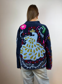 Juliëtte - handgemaakt fluwelen jasje pauw 🦚