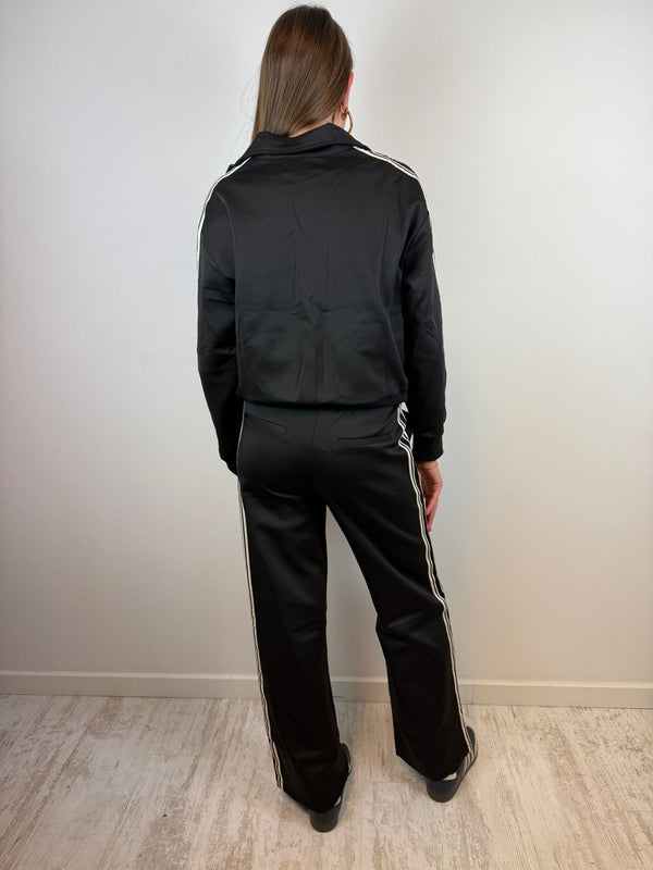 Mia sportieve stripe pants - Zwart 🖤