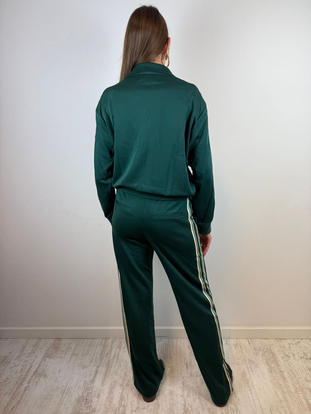 Mia sportieve stripe pants - Groen 💚
