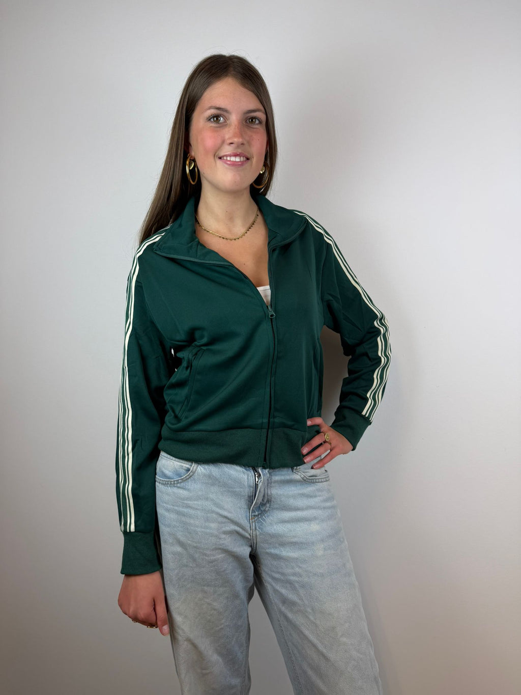 Mia sportieve stripe pants - Groen 💚