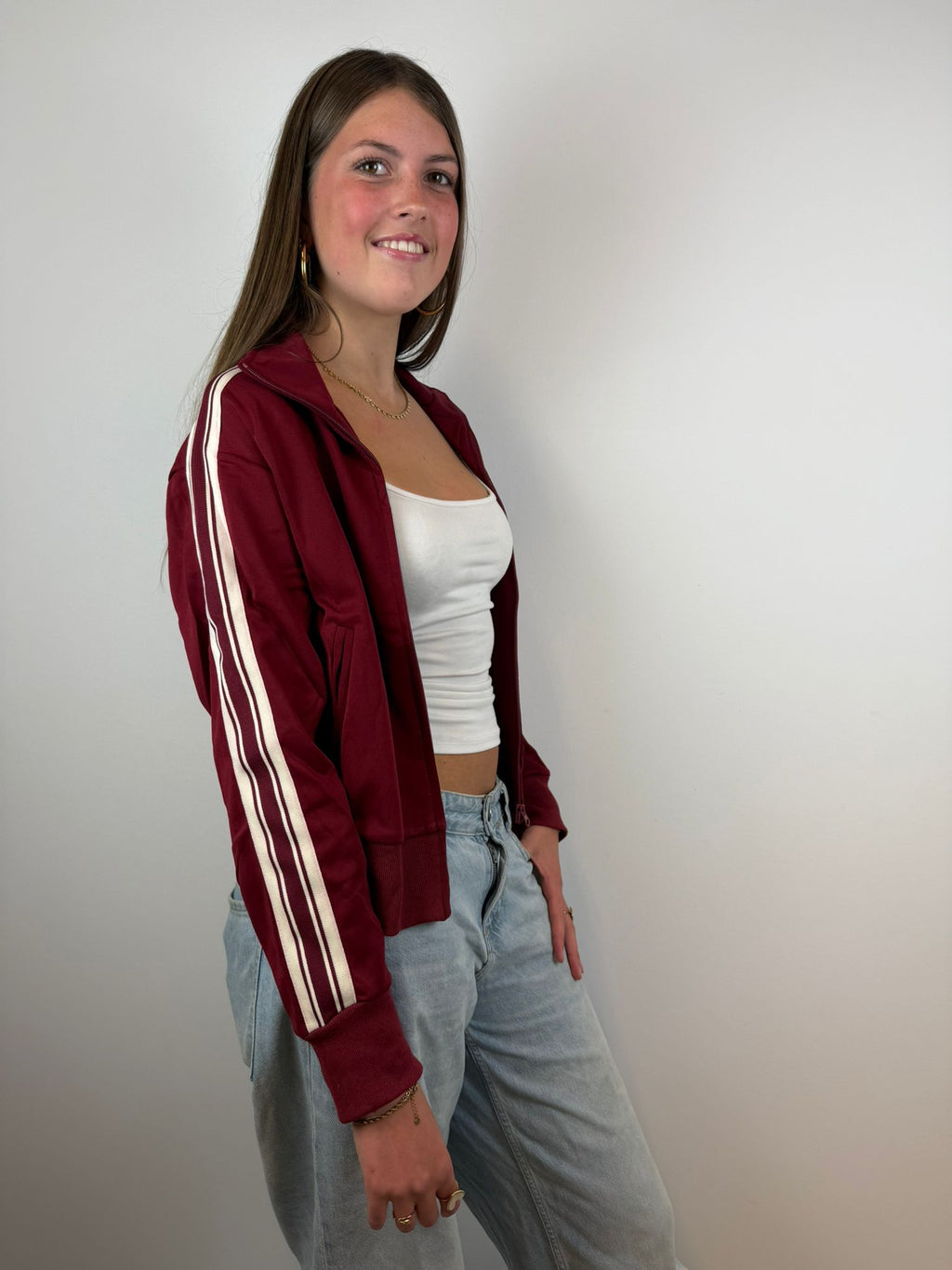 Mia sportieve stripe pants - Rood ❤️