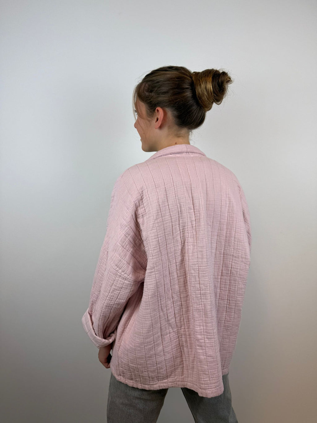 Veerle katoenen jasje - Poederroze 🩷