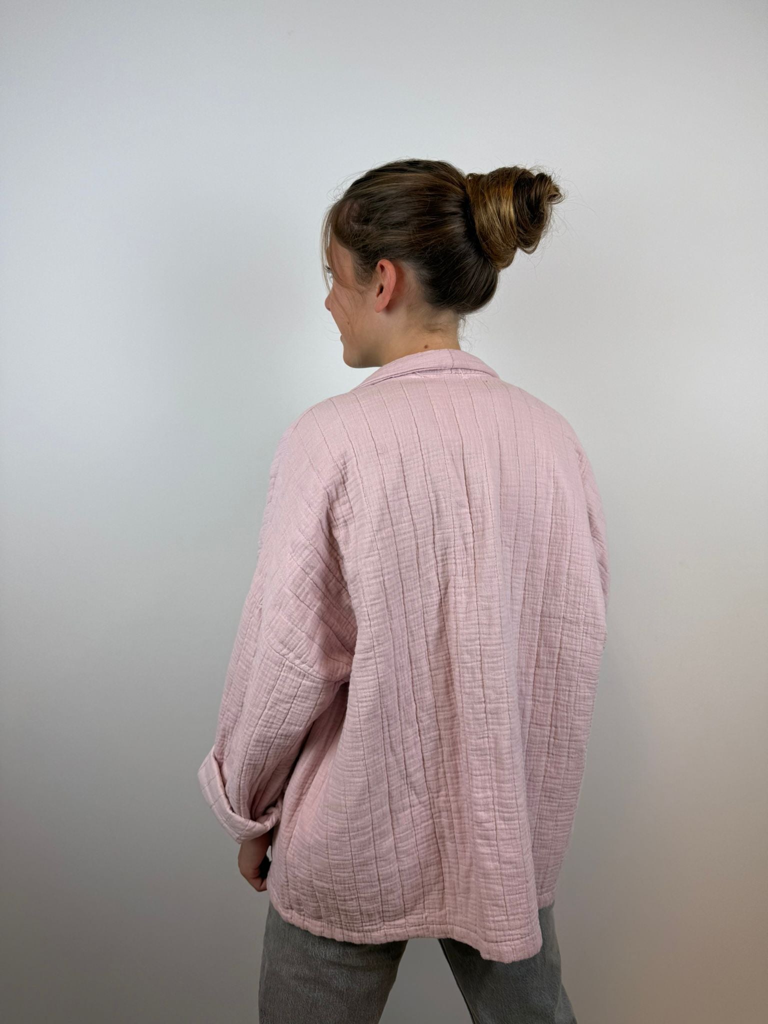 Veerle katoenen jasje - Poederroze 🩷