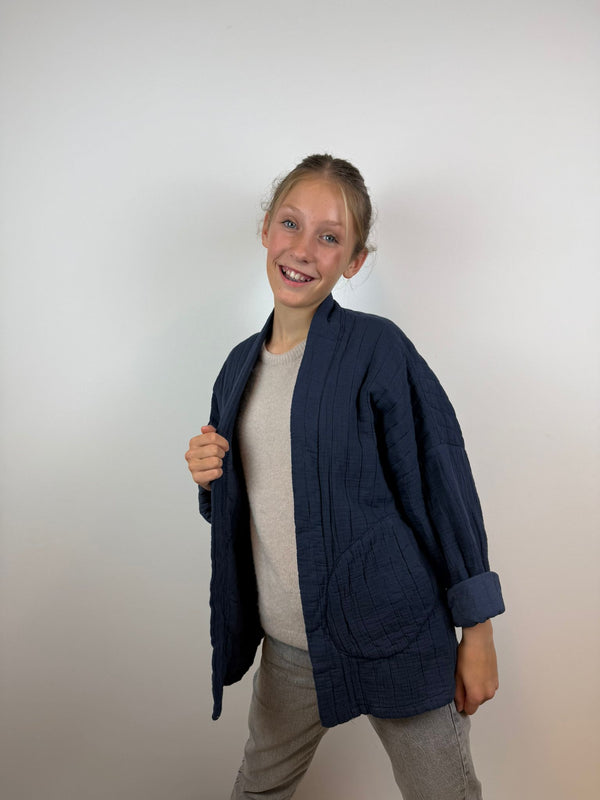 Veerle katoenen jasje - Blauw 💙