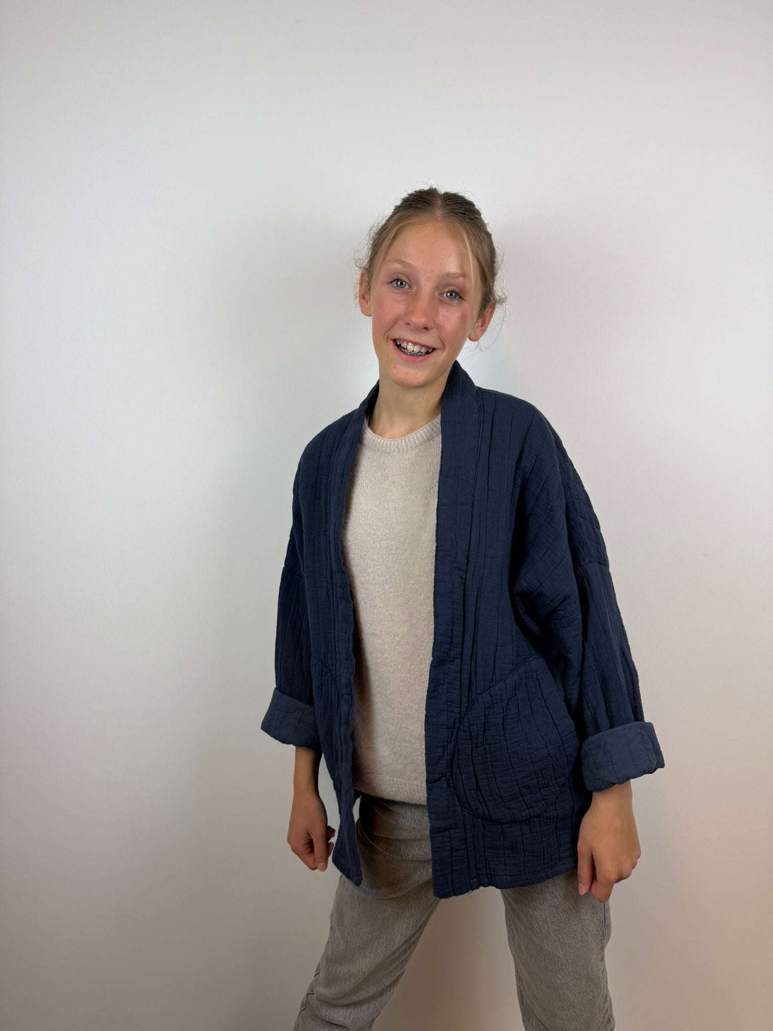 Veerle katoenen jasje - Blauw 💙