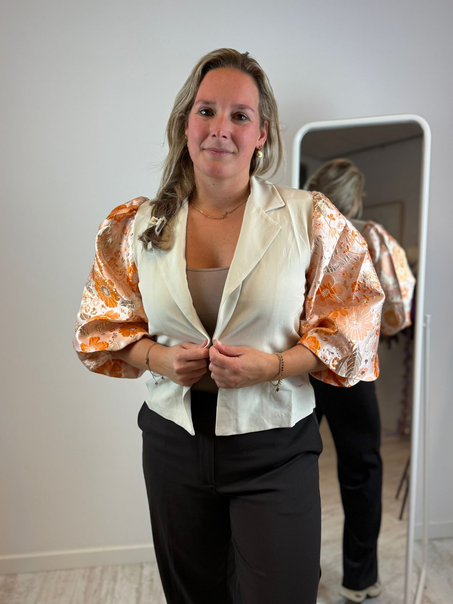 Fleur blazer - Ecru-Oranje 🤍🧡