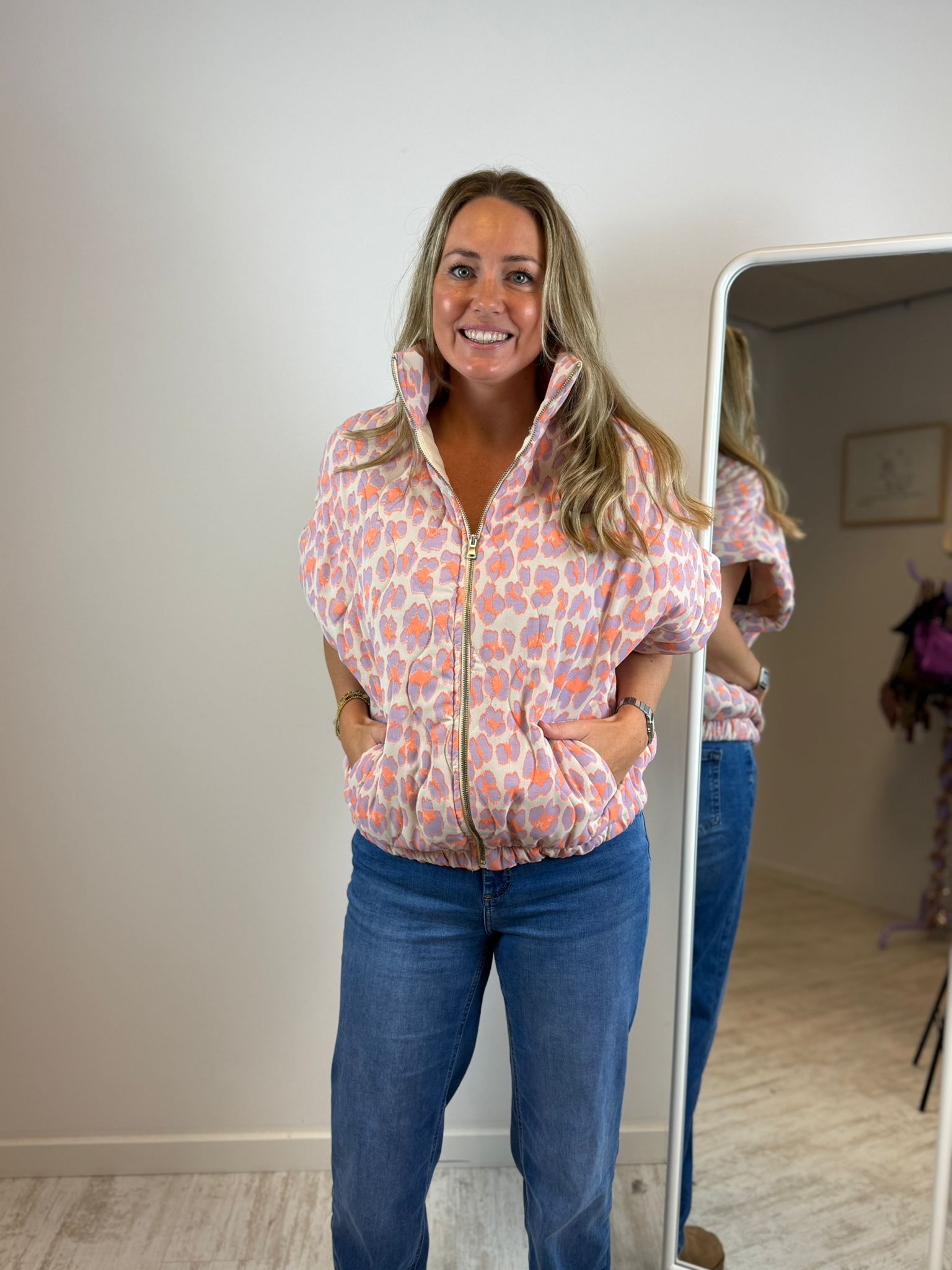 Roos bodywarmer - lila-oranje 💜🧡