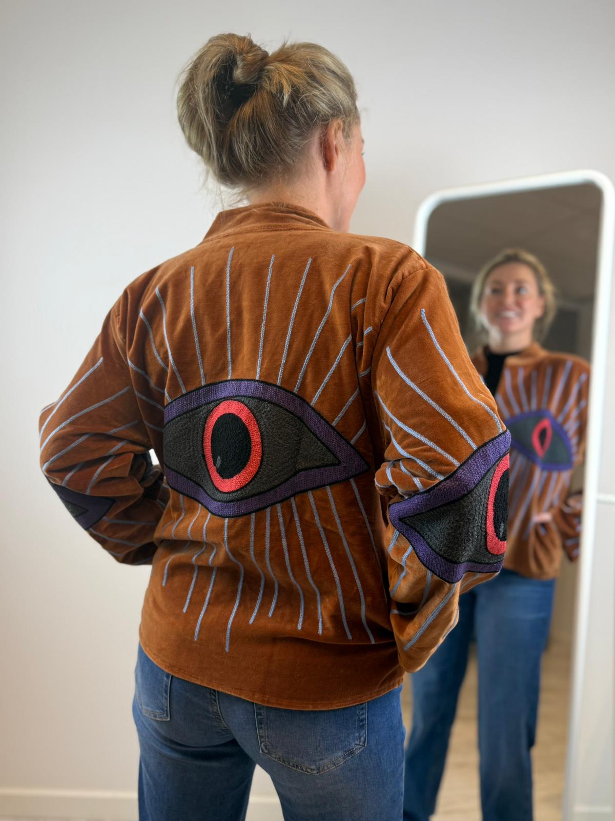 Juliëtte - handgemaakt fluwelen jasje ogen 👀