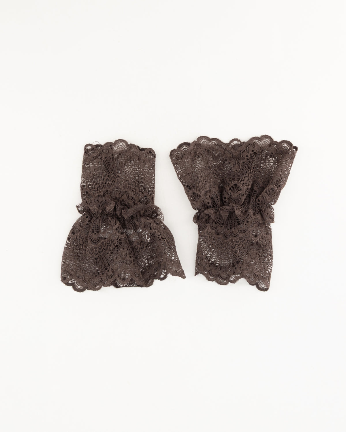 Losse kanten mouwtjes - Bruin