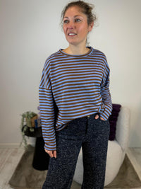 Jasmijn shirt - Lichtblauw-Bruin 🩵🤎