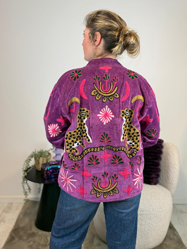 Juliëtte - handgemaakt fluwelen jasje panter 🐆