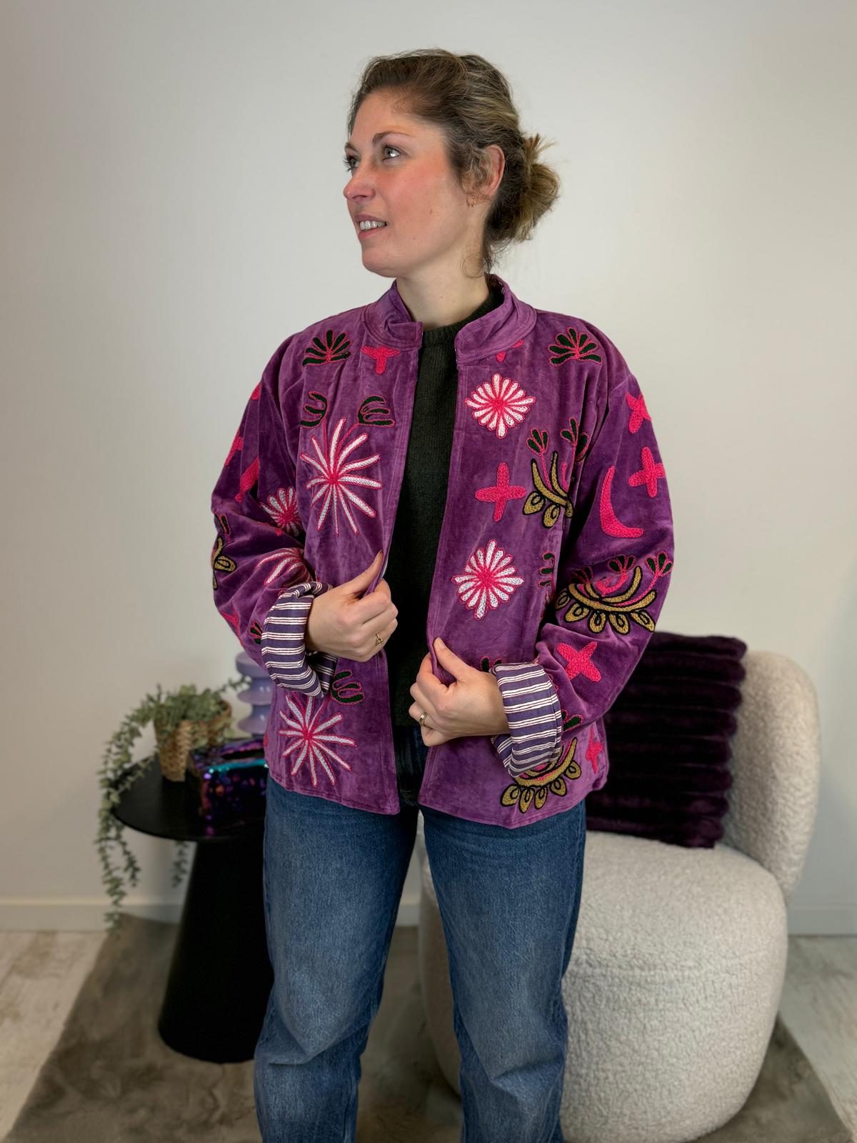 Juliëtte - handgemaakt fluwelen jasje panter 🐆