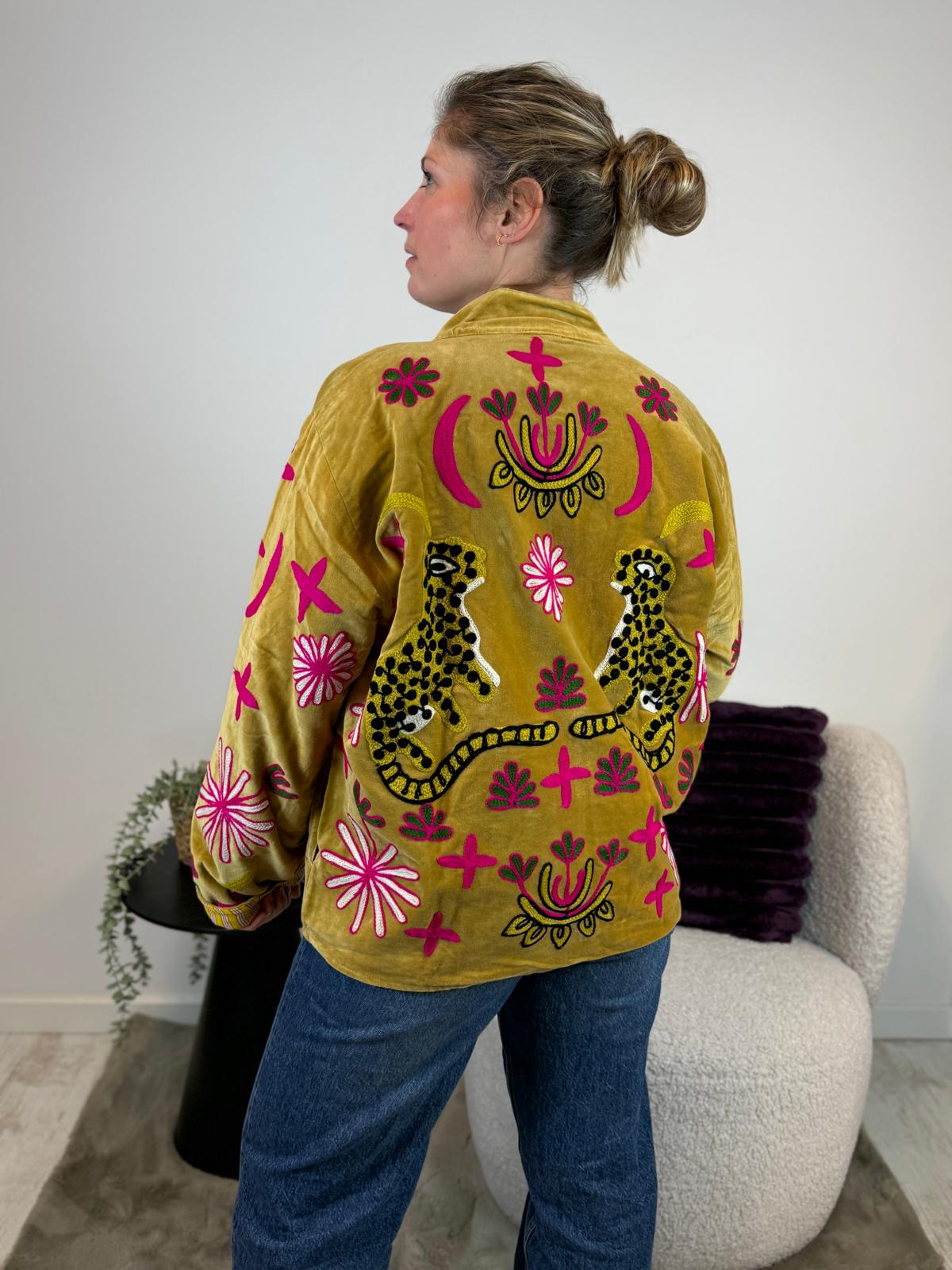 Juliëtte - handgemaakt fluwelen jasje panter 🐆