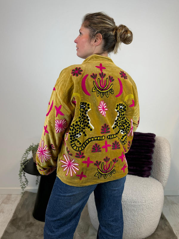 Juliëtte - handgemaakt fluwelen jasje panter 🐆