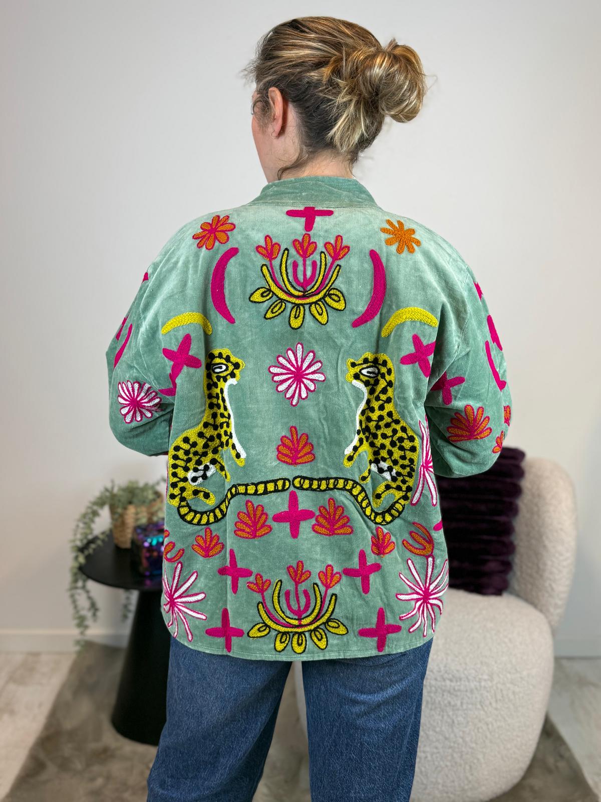 Juliëtte - handgemaakt fluwelen jasje panter 🐆