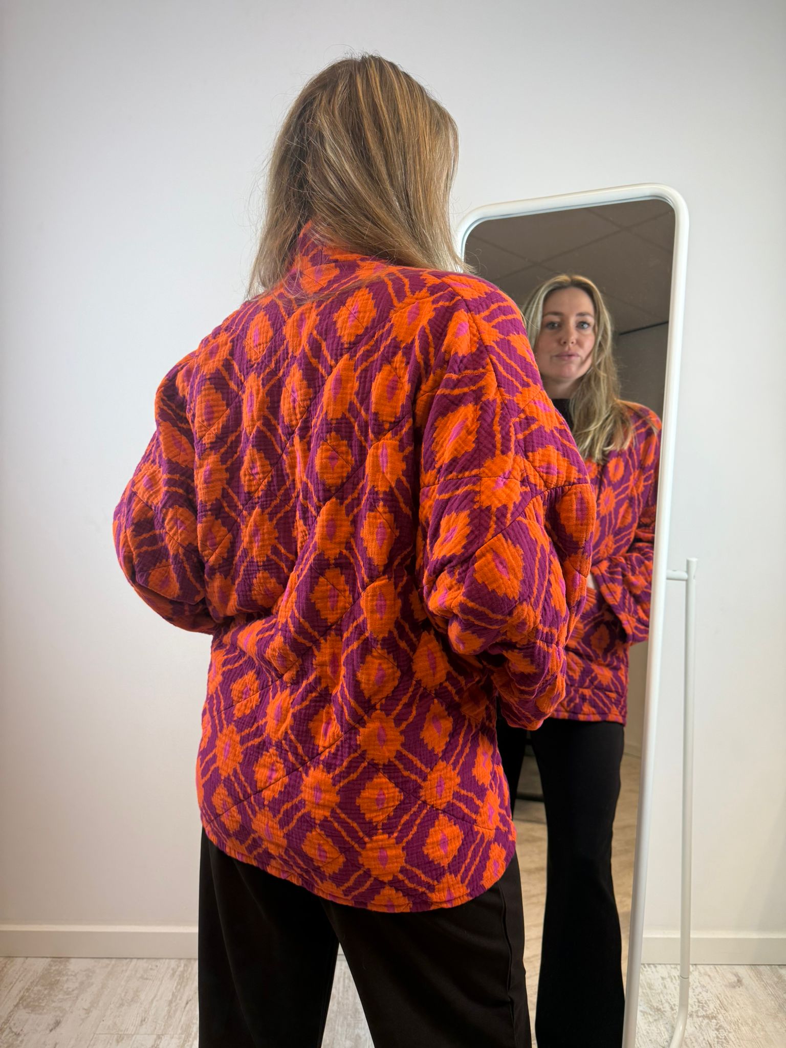 Julie katoenen jasje - Magenta-Oranje 🩷🧡