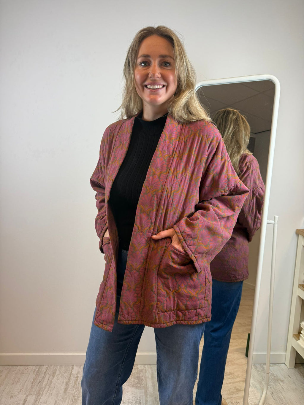 Julie katoenen jasje - Roze-Roest 🩷