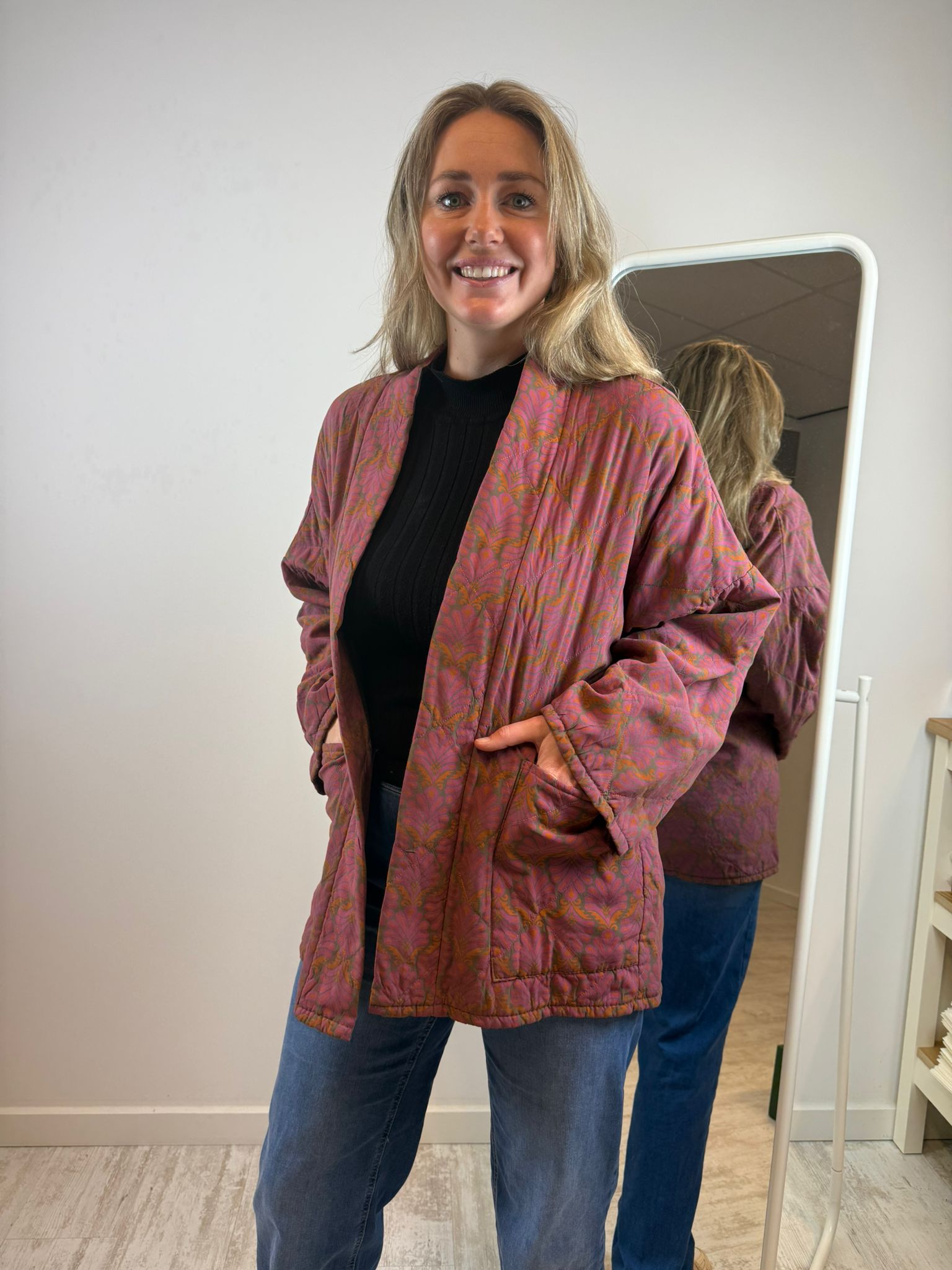 Julie katoenen jasje - Roze-Roest 🩷