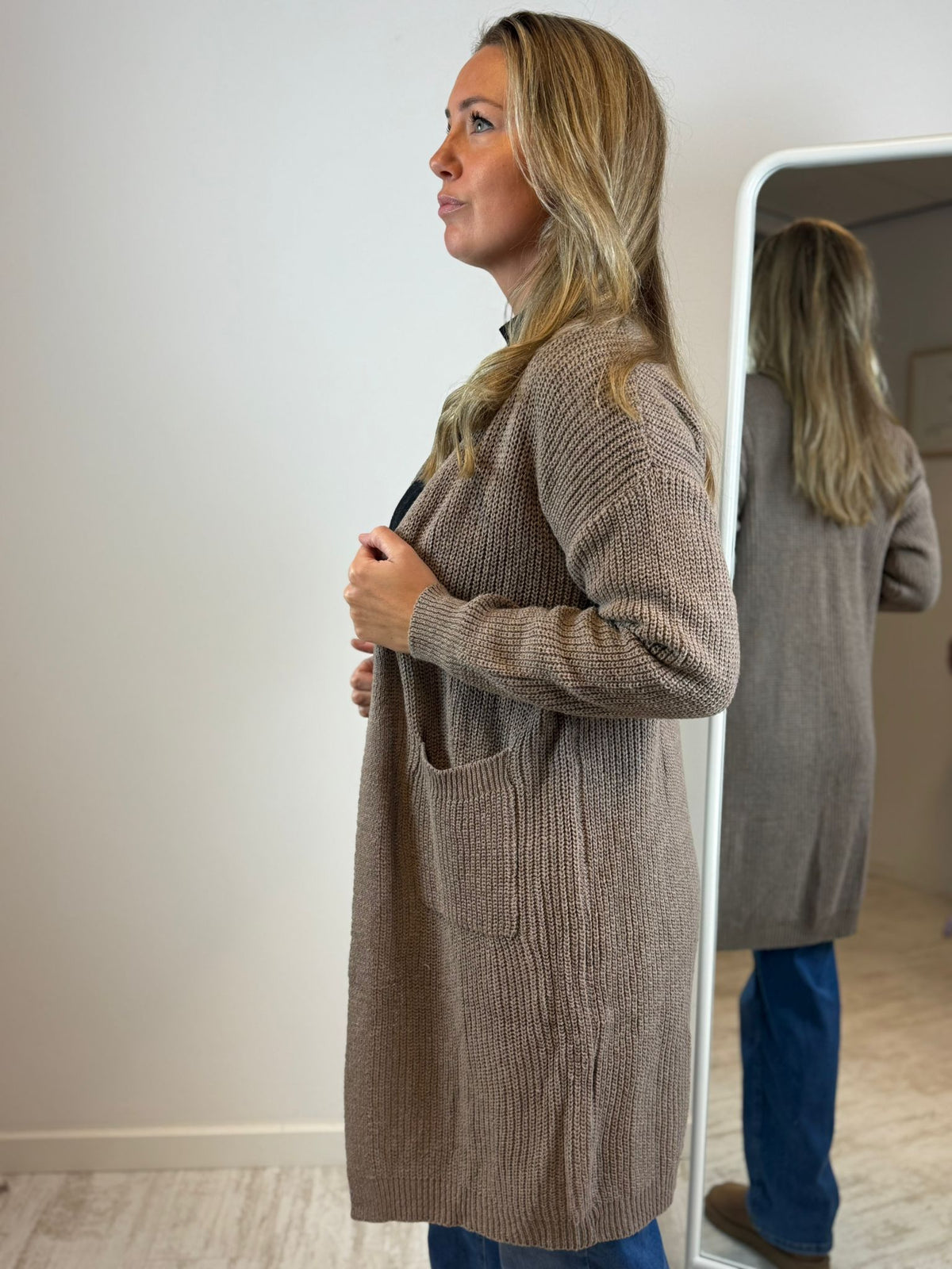 Bibi - lang vest taupe