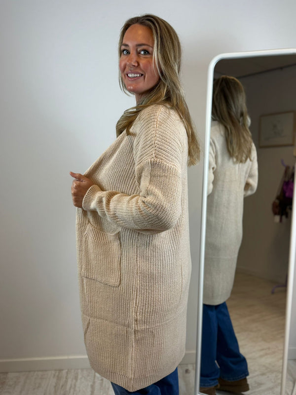 Bibi - lang vest beige