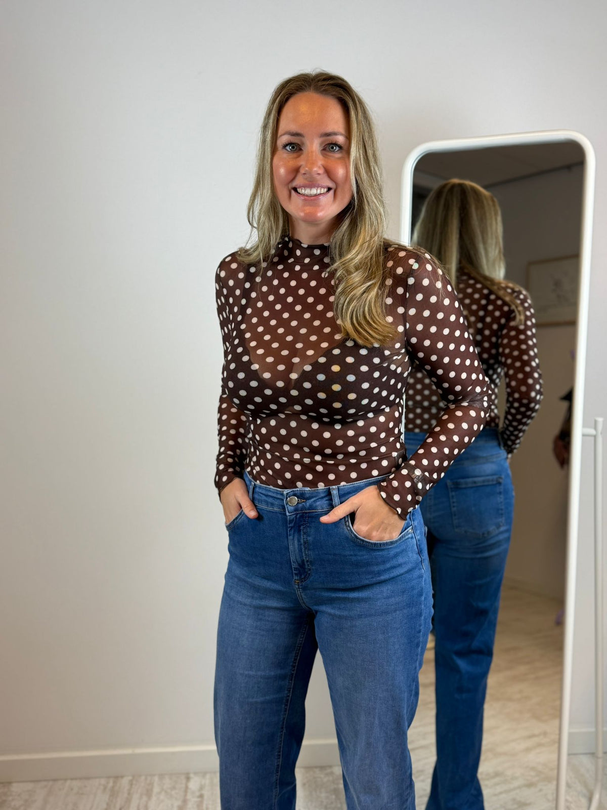 Pomme mesh top - Donkerbruin 🤎