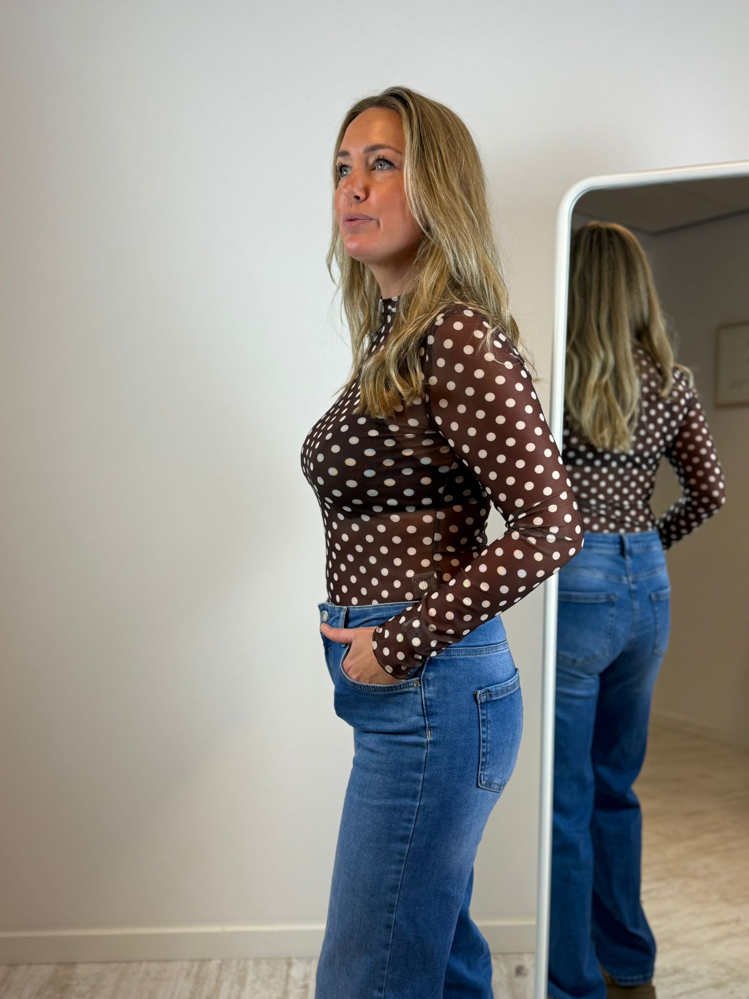 Pomme mesh top - Donkerbruin 🤎